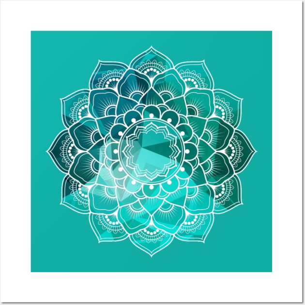 Sagittarius Birthstone Turquoise Spiritual Circle Mandala Wall Art by AmbersDesignsCo